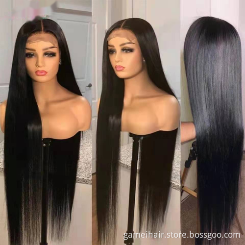 150% 180% Density HD  Lace front Human Hair Wigs For Black Women Wholesale Brazilian Virgin Hair Transparent Lace Front Wig